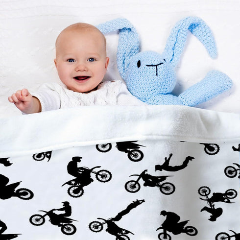 Motorcycles Dirt Bike Baby Blanket Gifts Super Soft Swaddle Newborn Cozy Baby Receiving Blanket Stroller Throw Blanket 40x30 in for Puppy...