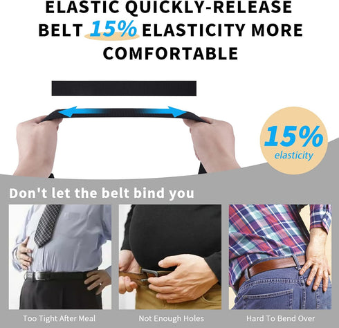 FAIRWIN Casual Golf Belts for Men 1.5" Stretch Nylon Canvas Quick Release Buckle Elastic Belt Work Hiking and Golf Accessories...