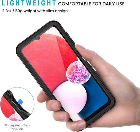 Lanhiem Samsung A13 LTE 4G Case, (NOT for 5G) IP68 Waterproof Dustproof Case with Built-in Screen Protector, Full Body Heavy Duty Shockproof Prote...