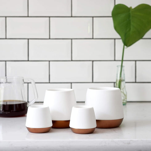 Fellow Joey Double Wall Ceramic Coffee Mug - Refined and Sophisticated, Matte White, Single 8 oz Cup...