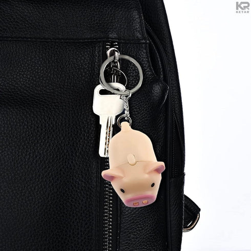 3Pcs Pig Keychain Cute Backpack Keychain - Pig Funny Keychain Led Light Backpack Keychain Flashlight - Led Light Keychain Animal Backpack Pig Wome...