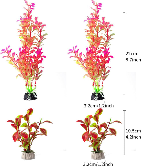 10 Pack Artificial Aquarium Plants, Small Size 4 inch Approximate Height Fish Tank Decorations Home Décor Plastic Blue...