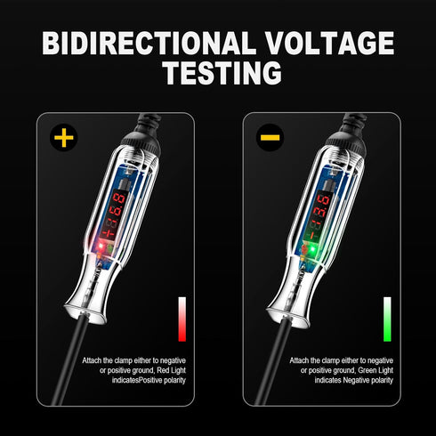 Upgraded 3-72V Digital Automotive LED Circuit Tester, DC Voltage Test Light with Voltmeter & Portable Spring Wire, Vehicle Circuits Low Voltage Li...