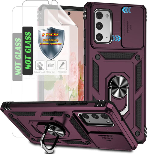 AYMECL for Note 20 Phone Case,Galaxy Note 20 Case,Samsung Note 20 Case with 2 Pcs Self-Healing Film,Slide Camera Cover Protective Case with Magnet...