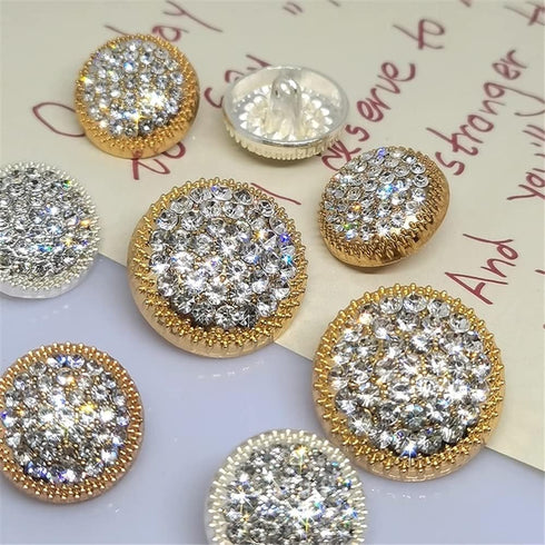 vingol 10PCS Round Metal Rhinestone Buttons For Clothing DIY Sewing Accessories Wedding Decaration Wholesale Luxury Fashion Decor Button...