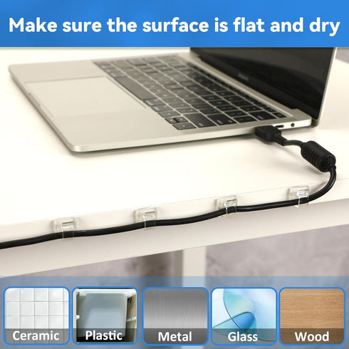 80 PCS Adhesive Cable Clips Christmas Clear Light Strip Mounting Clips Led Light Wire Holder Cable Clamp Organizer for Desk Outdoor Wall Cable...