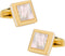 Gold Mother of Pearl Square Cufflinks with Presentation Box...