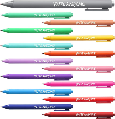 15 Pcs Inspirational Ballpoint Pens Bulk You're Awesome Gift Employee Appreciation Gift Motivational Quote Ballpoint Pen for Teacher School Office...