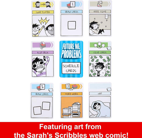 Mattel Games Sarah's Scribbles Future Me Problems Card Game, Funny Family Game for Game Night All about Avoiding Responsibility...