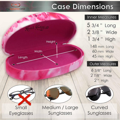 MyEyeglassCase Hard Sunglasses case - Women Glasses Case Holder - Large Durable Eyeglass Case Hard Shell with Pouch & Cloth...