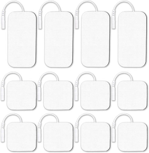 Durable Compatible with AUVON TENS 7000 TENS Unit Replacement Pads,Rectangular Replacement Electrode Pads,12 pcs Multiple Sizes 2" X 2"/2" X 4"...