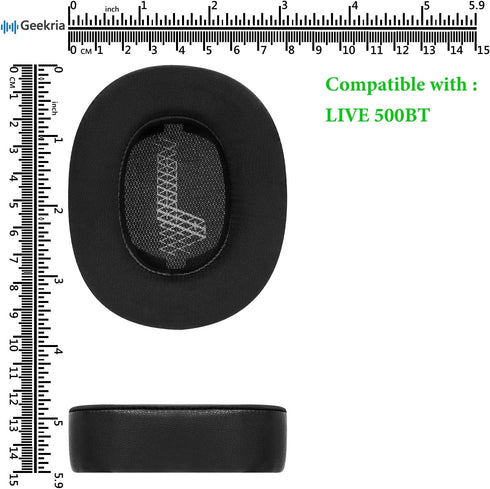 Geekria Sport Cooling-Gel Replacement Ear Pads for JBL Live 500BT Headphones Ear Cushions, Headset Earpads, Ear Cups Cover Repair Parts (Black)...