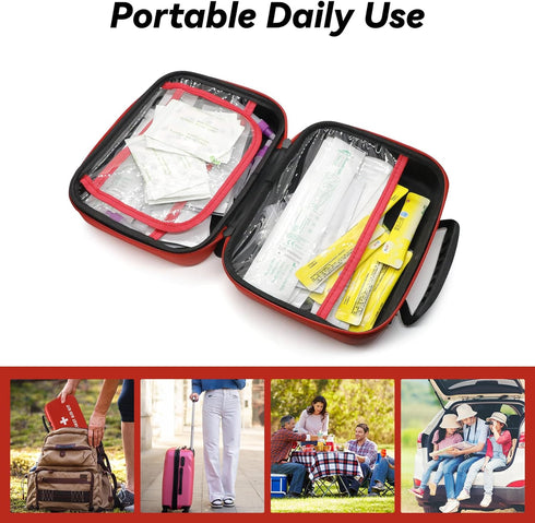 Faylapa Home Car Empty First Aid Bag, 9x7x3 inches Camping Waterproof Case for Travel, Boat, Office, Sports, Hiking, Outdoor (Bag Only)...