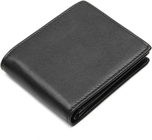 Polare Men's RFID Blocking Cowboy Genuine Natural Crazy Horse Leather Bifold Wallet...