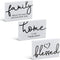 Jetec 3 Pcs Family Home Blessed Rustic Wood Sign Mini Wood Decorative Farmhouse Woodworks Table Shelves Decorations Sign for Bedroom Kitchen Livin...