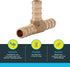 SharkBite 3/8 Inch Crimp Tee, Brass Plumbing Fitting, PEX Pipe, PE-RT, UC360LFA...