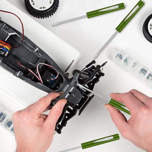 10 Pieces Pocket Screwdriver Mini Tops And Pocket Clips Pocket Screwdriver Magnetic Slotted Pocket Screw Driver with A Single Blade Head for Mecha...