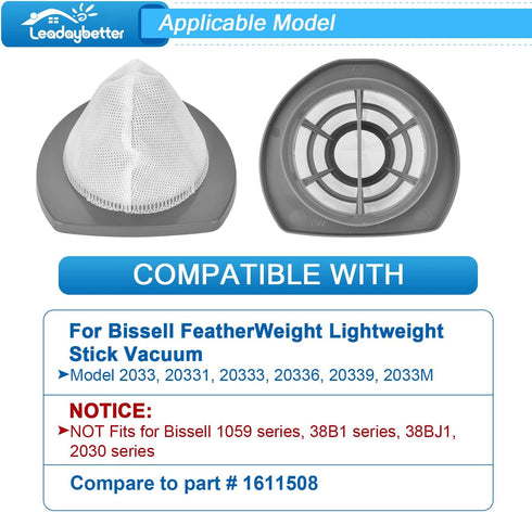 6 Pack 2033 Vacuum Replacement Filter for Bissell Featherweight Stick Lightweight Bagless Vacuum 2033, 20331, 20334, 20333, 20336, 20339, 2033M,Co...