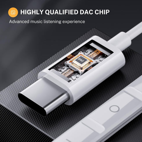 USB C Headphones, Type C Earbuds for iPhone 15/15 Pro/ 15 Pro Max Samsung S24 Headphones with Microphone Noise Isolation Stereo Wired Earphones fo...