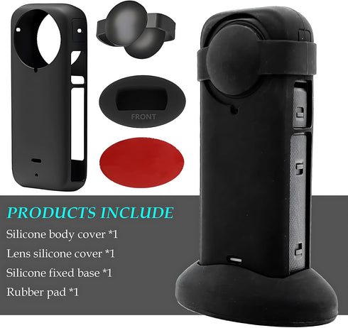 Silicone Protective Case for Insta360 ONE X4, Camera Lens Protector Cover with Insta 360 X4 Silicone Non-Slip Desktop Mount Stand Base Case Access...