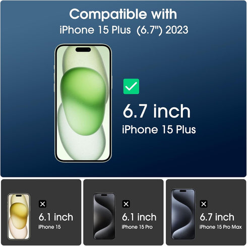 amFilm OneTouch 2+2 Pack for iPhone 15 Plus 6.7" Screen Protector Tempered Glass with Camera Lens Protector, Easiest Premium Installation Kit, Bub...