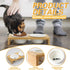 Raised Slow Feeder Dog Bowls Improves Digestion,Dog Elevated Food Bowl with 2 Ceramic Bowls, 1.6" Height Cat Water and Food Bowl(Bamboo)...
