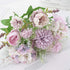6 Pack Artificial Flowers, Fake Faux Peony Silk Hydrangea Plastic Carnations Daisy Realistic Flower Arrangements for Wedding Decoration Table Cent...