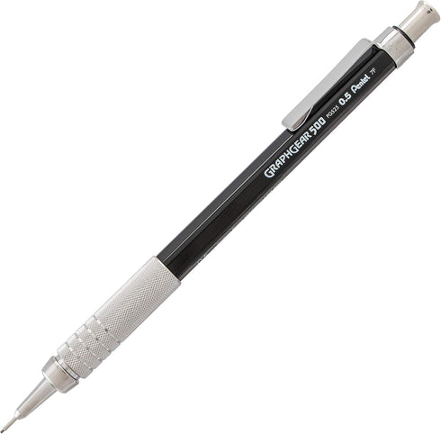 Pentel GraphGear 500 Mechanical Drafting Pencil, (0.5mm), Fine Line, Black Barrel, Pack of 4 (PG525BP4A)...
