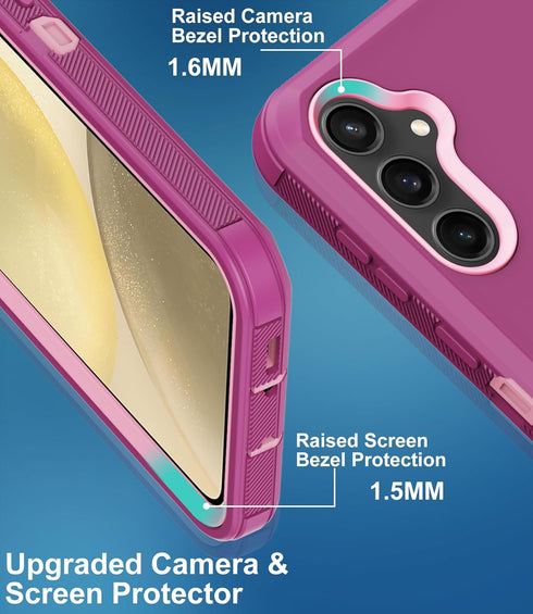 for Samsung Galaxy S24 Plus Case, with Built in Screen Protector Heavy Duty Drop Protection, Full Body Rugged Shockproof Protective Phone Cover fo...