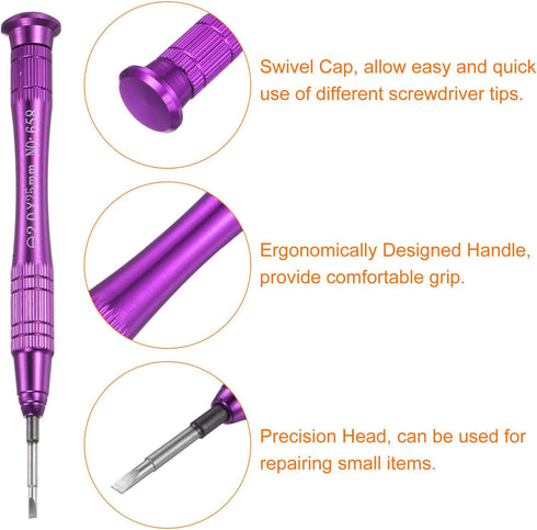 Precision Slotted Screwdriver 2.0x25mm Magnetic Flat Head Mini Pen Style Screw Driver with Non-slip Handle for Eyeglasses Watch Laptop Electronic,...