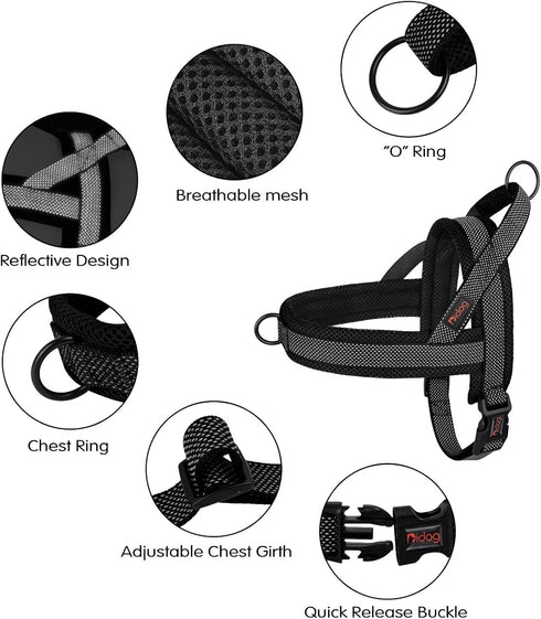 Didog No Pull Dog Harness with Breathable Mesh Padded, Full Reflective & Quick Fit Adjustable Vest Harness, Easy for Training Walking for Small & ...