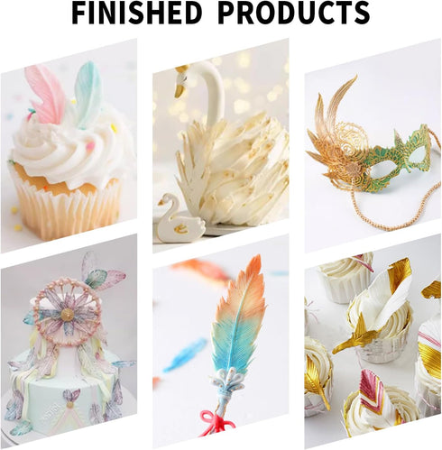 3D Feather Shape Silicone Cake Mold Chocolate Soap DIY Mold Baking-Small 3.4"...