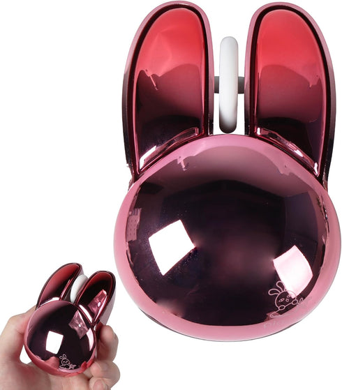 Wireless Mouse Bluetooth Cute Bunny Dual-Mode Computer Mouse Portable Small 2.4G Optical Mouse with USB Receiver Silent Red Kawaii Rabbit Cordless...