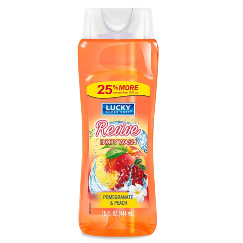 Lucky Super Soft Body Wash, Pomegranate & Peach, 15 Ounce...