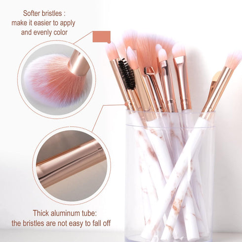 16PCs Marble Makeup Brushes Set Premium Synthetic Face Eye Lip Make Up Brush Kits for Foundation, Powder,Eyeshadow,Eyebrow,Eyelash,Eyeliner,Blendi...