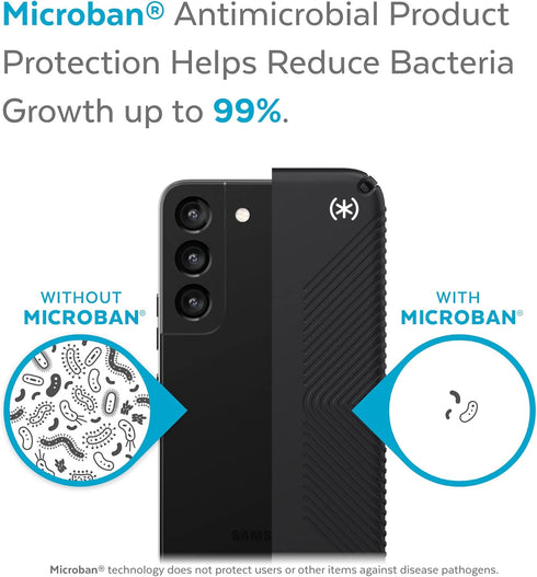 Speck Black Samsung Galaxy S22 Case - Drop Protection, Extra Grip, Scratch Resistant & Shock-Absorbent Case for Galaxy S22 Phones - Slim Design Gr...