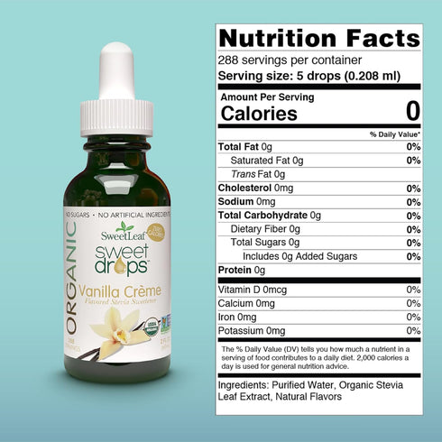 SweetLeaf Organic Sweet Drops - Flavored Stevia Liquid Sweetener, Stevia Extract, Zero Calorie, Keto Friendly, Non GMO, Natural Flavor, Sugar Alte...
