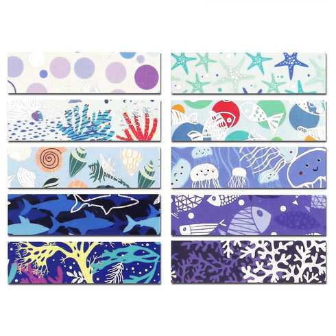 YUBX Ocean Blue Washi Tape Set 10 Rolls Silver Foil Print Decorative Masking Tapes for Arts, DIY Crafts, Journals, Planners, Scrapbook, Wrapping (...