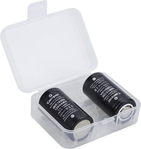 Keeppower IMR18350 High Drain Li-ion Battery Flat Top Rechargeable 1200mAh 10A Discharge 3.7V Lithium Battery (Pack of 2)...