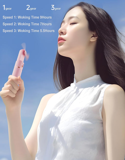 Portable Handheld Fan, Mini Fan USB Rechargeable, 3 Speed Personal Small Pocket Fan, Battery Operated Fan with Power Bank, Travel Hand Fan for Gir...