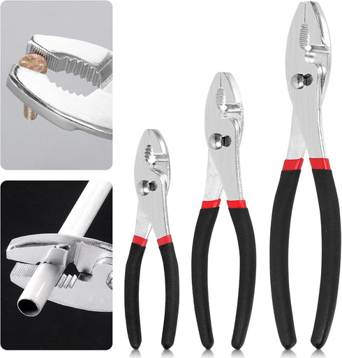 Glarks 6 Inch 8 Inch 10 Inch Slip Joint Pliers, Chrome Vanadium Steel Body with Non-Slip Handle and Rivet Joint Assembly...