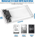SSD HDD Hard Drive Enclosure 2.5" inch SATA III USB 3.0 Caddy Case External Reader Laptop Fast Data Trasfer UASP Cable Included Tool-Free LED Indi...