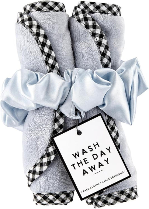 Reusable Makeup Remover Facial Cloths and Scrunchie Facial Care Set, 3-Piece, Coastal...