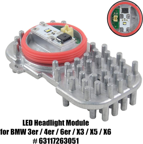 63117263051 Headlight Insert Diode Module LED Control Unit Replacement for BMW 3 4 6 Series X3 X5 X6 E92 E93 F32 F36 F12 F13 F15 F16 F25 2008-2017...