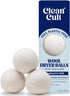 Cleancult Wool Dryer Balls (3 Count) - Made from 100% New Zealand Wool - Biodegradable Dryer Balls - Shorten Dry Times, Soften Clothes, and Stop S...