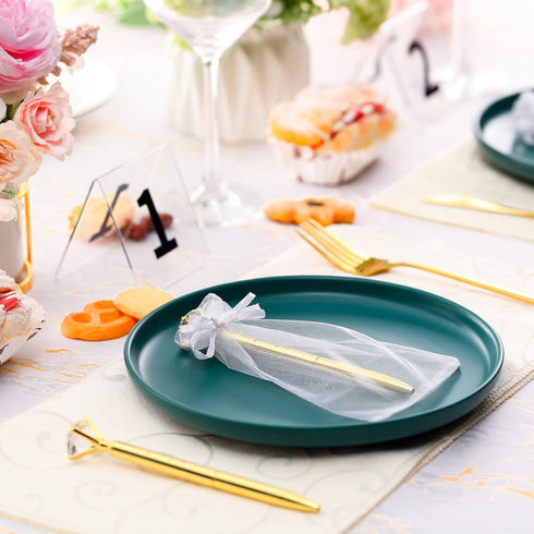 10 Pcs Bridal Shower Pens Bridesmaid Pens Diamond Pens with 10 Sheer Organza Bags Crystal Metal Ballpoint Pens Bling Pens for Wedding Party Favors...