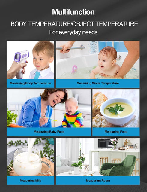 HUHETA Infrared Thermometer for Adults, Non Contact Forehead Thermometer with Fever Alarm, Accurate Reading and Memory Function, Body Temperature ...