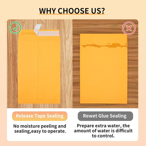 Joyberg 48 PCS 6x9 Envelopes Self Seal, Yellow Envelopes 6x9 Printable, Catalog Mailing Envelopes 6x9 Tear Resistant, Kraft Envelope for Mailing L...