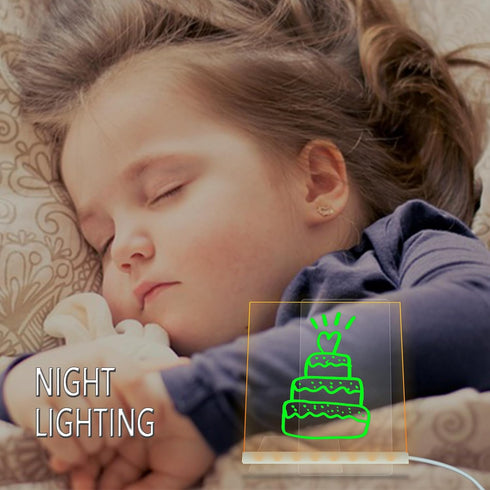 Acrylic LED Note Board Writing Message Pad with Stand Glowing Dry Erase Board Brightness Adjustable DIY Night Light Birthday Christmas for Kids (6...