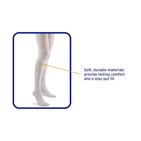 FUTURO Anti-Embolism Thigh Length Stockings, Large Regular, White. Moderate (18 mm/Hg)...